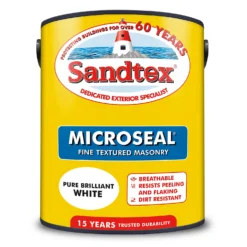 Sandtex® Textured Masonry Paint Pure Brilliant White - 5L -Home Style Shop 12807345 1174871506146144