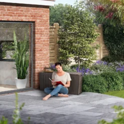 Keter Marvel Plus Outdoor Garden Storage Box 270L - Brown -Home Style Shop 12808515 1375055071386887