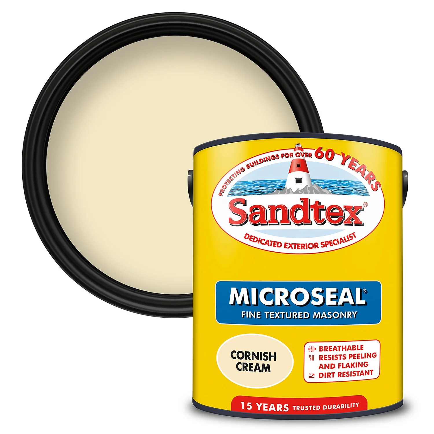 Sandtex® Textured Masonry Paint Cornish Cream - 5L 2 Sandtex® Textured Masonry Paint Cornish Cream - 5L