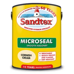 Sandtex® Ultra Smooth Masonry Paint Cornish Cream - 5L -Home Style Shop 12810395 5474871047160739