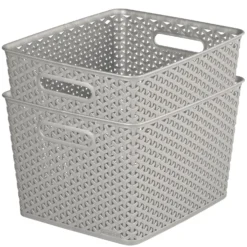 Curver My Style Large Rectangular Plastic Storage Basket - Grey - 18L -Home Style Shop 12814518 1964832988641727