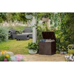 Keter City Outdoor Garden Storage Box 113L - Brown -Home Style Shop 12822290 1104900073787729