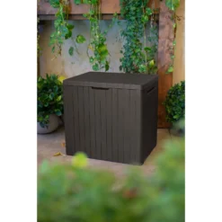 Keter City Outdoor Garden Storage Box 113L - Brown -Home Style Shop 12822290 1124900073755494