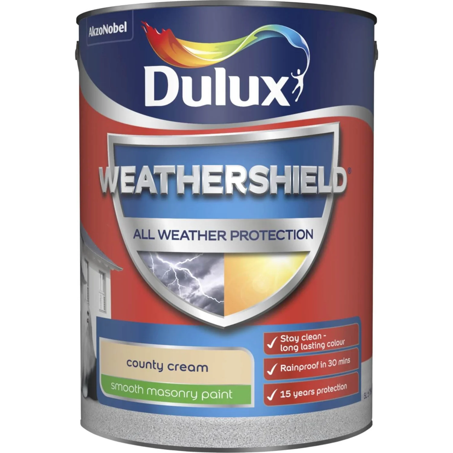 Dulux Weathershield All Weather Smooth Masonry Paint County Cream - 5L 3 Dulux Weathershield All Weather Smooth Masonry Paint County Cream - 5L