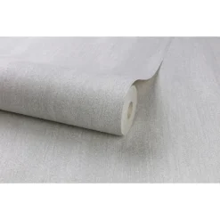 Grandeco Royal House Fabric Plain Grey Wallpaper -Home Style Shop 12830403 1234875702140025
