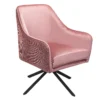 Pia Pleat Swivel Chair - Rose -Home Style Shop 12882869 1394887373266915