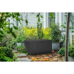 Keter Kentwood Outdoor Garden Storage Box 350L - Graphite -Home Style Shop 12885762 3464899008568981