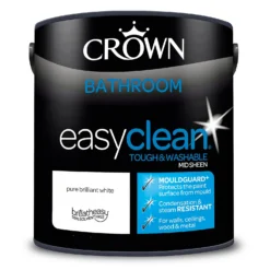 Crown Easyclean Bathroom Paint Brilliant White - 2.5L -Home Style Shop 12886758 1544853415778143
