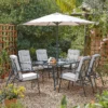 Rowly 6 Seater Garden Dining Set With Parasol -Home Style Shop 12887808 8875027610824553