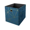 Clever Cube Velvet Geometric Insert - Smokey Blue & Gold -Home Style Shop 12932951 1424887876770175