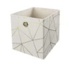 Clever Cube Velvet Geometric Insert - Cream & Gold -Home Style Shop 12932955 9874887876969402