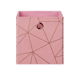 Clever Cube Velvet Geometric Insert - Pink & Rose Gold -Home Style Shop 12932960 1744887876808350