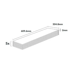 Plancs White Slate Self-Adhesive Vinyl Floor Tile - 5pc Pack Covers 0.93sqm -Home Style Shop 12968597 4854946463268914