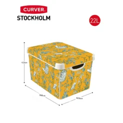 Curver Stockholm Stork Deco Storage Box - Yellow - 22L -Home Style Shop 13169628 7774898511971226