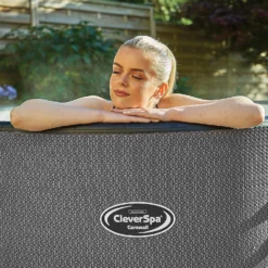 CleverSpa Cornwall 7 Person Drop Stitch Hot Tub With Wi-Fi-enabled CleverLink App & Halo LED Light -Home Style Shop 13176137 1774924483108359