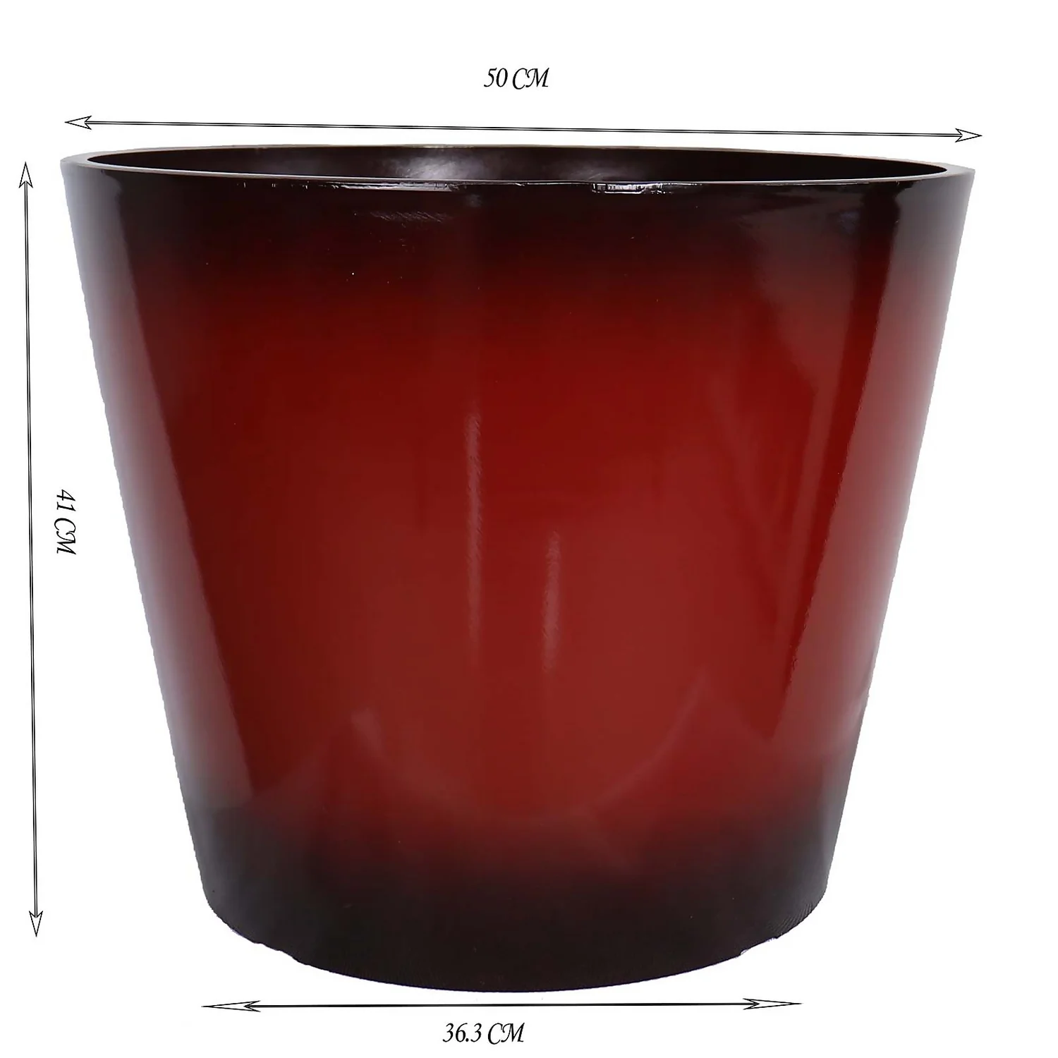 Glazed Finish Red Planter - 50cm 4 Glazed Finish Red Planter - 50cm - Image 2
