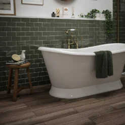 Country Living Artisan Moss Green Ceramic Wall Tile 75 X 150mm - 0.5sqm Pack -Home Style Shop 13220561 1404909608188466