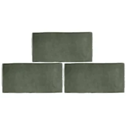 Country Living Artisan Moss Green Ceramic Wall Tile 75 X 150mm - 0.5sqm Pack -Home Style Shop 13220561 4064916415692208