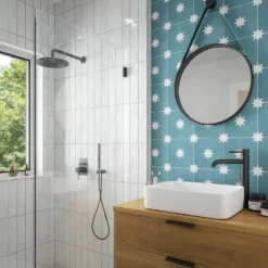 Country Living Starry Skies Peacock Teal Porcelain Wall & Floor Tile - 200 X 200mm - 0.52sqm Pack -Home Style Shop 13220582 1554909608383346