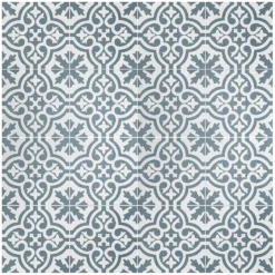 Fiore Teal / White Victorian Pre-scored Porcelain Wall & Floor Tile 450 X 450mm - 1.42sqm Pack 12 Fiore Teal / White Victorian Pre-scored Porcelain Wall & Floor Tile 450 X 450mm - 1.42sqm Pack -Home Style Shop 13220597 1194916349962280