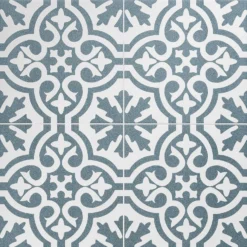Fiore Teal / White Victorian Pre-scored Porcelain Wall & Floor Tile 450 X 450mm - 1.42sqm Pack 11 Fiore Teal / White Victorian Pre-scored Porcelain Wall & Floor Tile 450 X 450mm - 1.42sqm Pack -Home Style Shop 13220597 6774909608324600