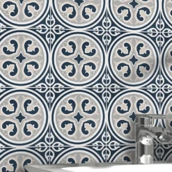 Fiore Vintage Floral Porcelain Wall & Floor Tile 200 X 200mm - 0.52sqm Pack -Home Style Shop 13220600 4604924677995874