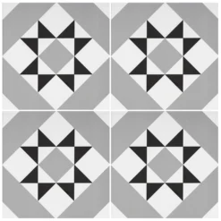 Fiore Diamond Black Porcelain Wall & Floor Tile 200 X 200mm - 0.52sqm Pack -Home Style Shop 13220601 7764916348340978