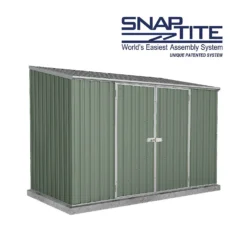 Absco 10 X 5ft Space Saver Metal Pent Shed - Green -Home Style Shop 13440844 2134929185801898