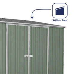 Absco 10 X 5ft Space Saver Metal Pent Shed - Green -Home Style Shop 13440844 2144929185574147