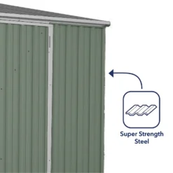 Absco 10 X 5ft Space Saver Metal Pent Shed - Green -Home Style Shop 13440844 4854929185755203