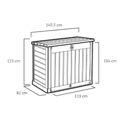 Keter Store It Out Ace Outdoor Garden Storage Shed 1200L - Grey / Graphite -Home Style Shop 13531577 1964925770704849