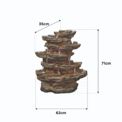 Stylish Fountain Red Rock Springs Water Feature With LEDs -Home Style Shop 13846066 4644978881022410