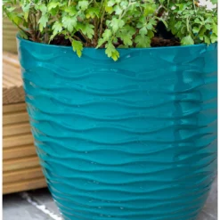 Wave Pot Teal - 33cm -Home Style Shop 13973618 1505011239754191
