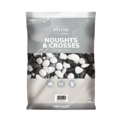 Stylish Stone Noughts & Crosses Decorative Pebbles Midi Bag -Home Style Shop 13996137 1375013106844448