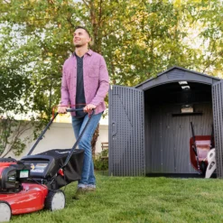 Lifetime 7x7ft Outdoor Storage Shed - Rough-Cut Grey -Home Style Shop 13997403 1125000054921586