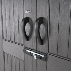 Lifetime 7x7ft Outdoor Storage Shed - Rough-Cut Grey -Home Style Shop 13997403 1835000055142995