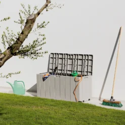 Toomax Bravo Garden Storage Box 270L - Warm Grey -Home Style Shop 13997481 1945004537356445