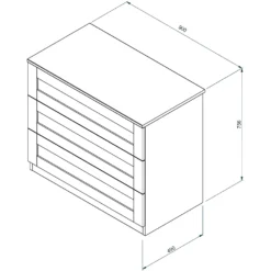 House Beautiful Realm Wide Chest Of Drawers - White Shaker (W) 900mm X (H) 756mm -Home Style Shop 13999806 1485005576232628