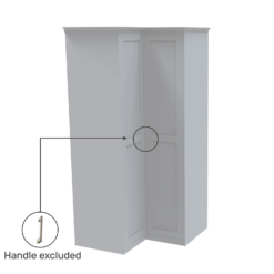 House Beautiful Realm Fitted Look Corner Wardrobe, White Carcass - White Shaker Doors (W) 1103mm X (H) 2256mm -Home Style Shop 13999898 6525012795526903