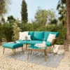 Omari Metal Garden Corner Sofa Set - Teal & Gold -Home Style Shop 14005699 1385022704342400
