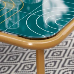 Omari Metal Garden Corner Sofa Set - Teal & Gold -Home Style Shop 14005699 2305022704523750