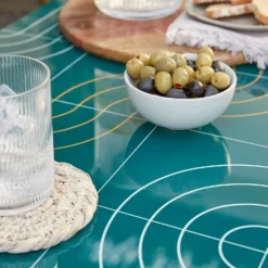 Omari Metal Garden Sofa Set - Teal & Gold -Home Style Shop 14005703 1275022638104623