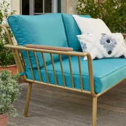 Omari Metal Garden Sofa Set - Teal & Gold -Home Style Shop 14005703 3075022638036340