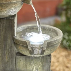 Stylish Fountain Ash Columns Water Feature With LEDs -Home Style Shop 14519359 2355047822573173