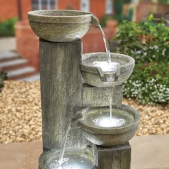 Stylish Fountain Ash Columns Water Feature With LEDs -Home Style Shop 14519359 4105047822611828