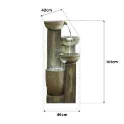 Stylish Fountain Ash Columns Water Feature With LEDs -Home Style Shop 14519359 5615047822695786